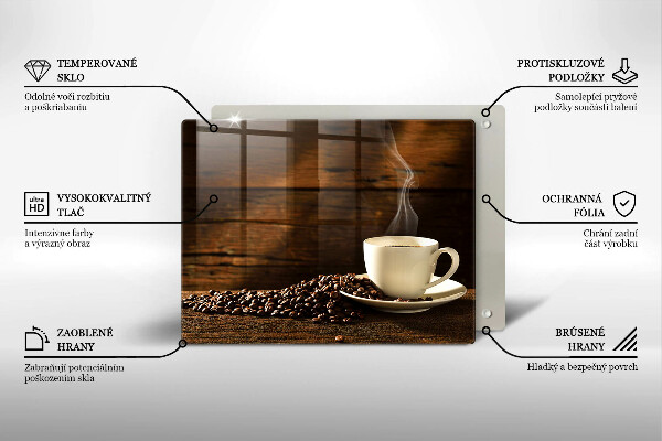 Tabla de cortar de vidrio Taza de café de madera