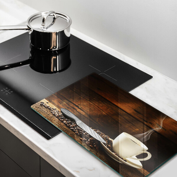 Tabla de cortar de vidrio Taza de café de madera