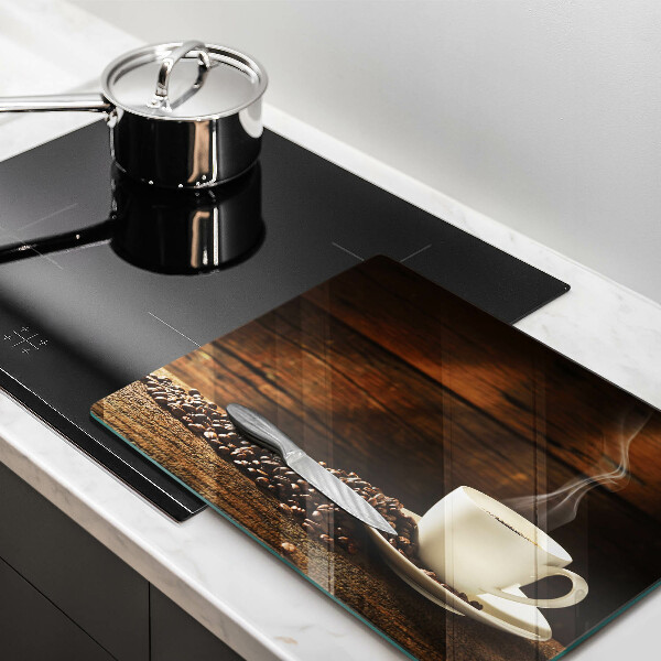 Tabla de cortar de vidrio Taza de café de madera