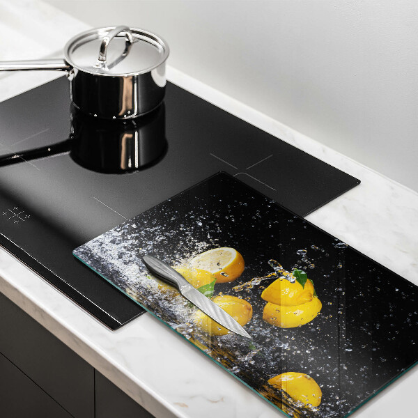 Tabla de cortar de vidrio Fruta jugosa de limón