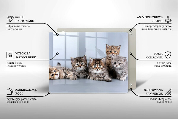 Tabla de cortar de vidrio Dulces gatitos