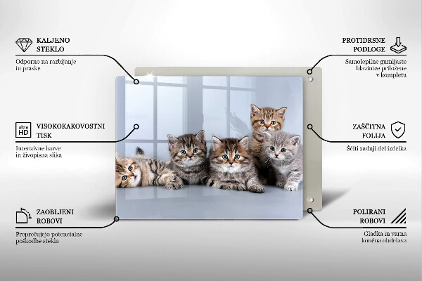 Tabla de cortar de vidrio Dulces gatitos