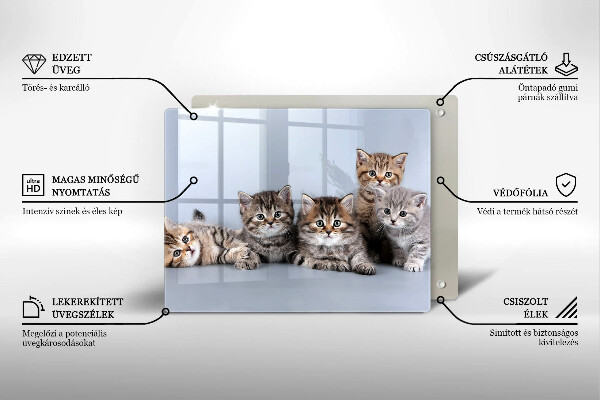 Tabla de cortar de vidrio Dulces gatitos