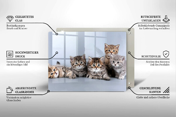 Tabla de cortar de vidrio Dulces gatitos