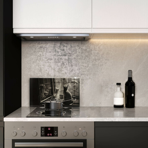 Tabla de cortar de vidrio Ventana y ciudad de gatos