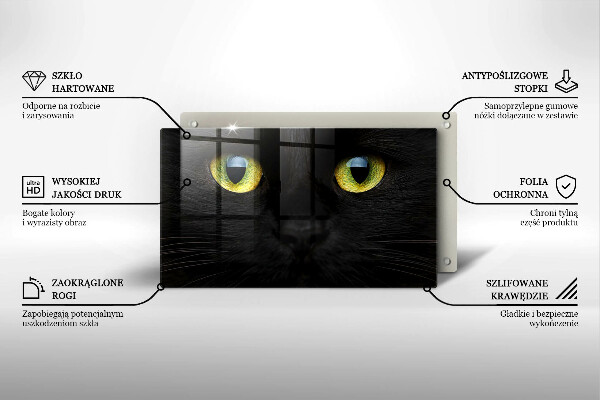 Tabla de cortar de vidrio Ojos de gato animales