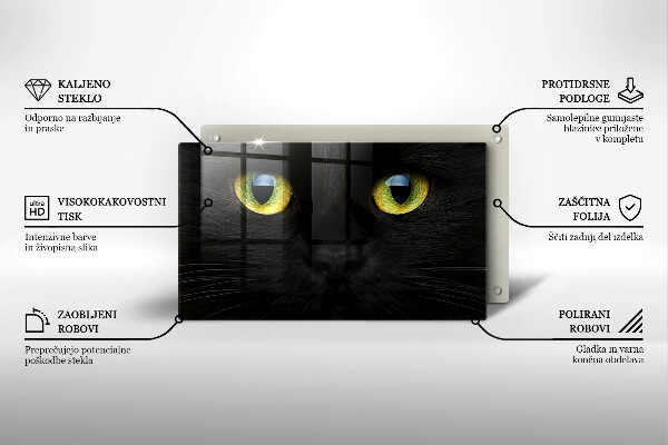 Tabla de cortar de vidrio Ojos de gato animales