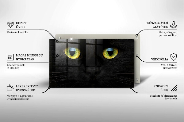 Tabla de cortar de vidrio Ojos de gato animales