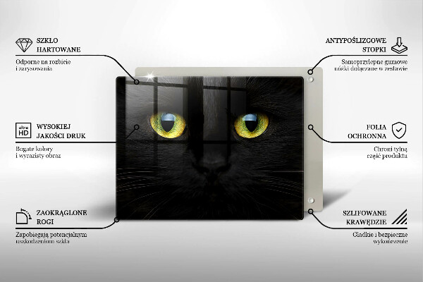 Tabla de cortar de vidrio Ojos de gato animales