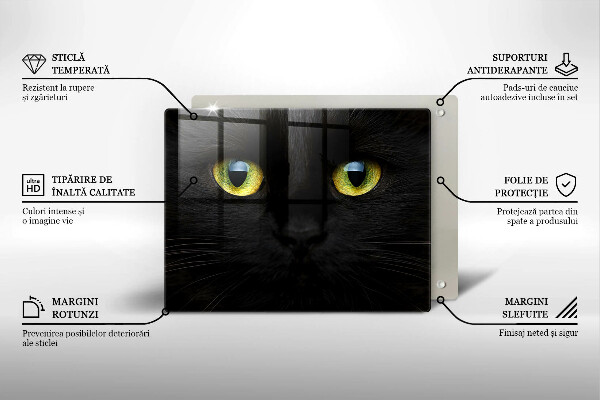 Tabla de cortar de vidrio Ojos de gato animales