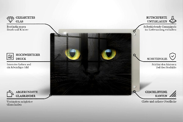 Tabla de cortar de vidrio Ojos de gato animales