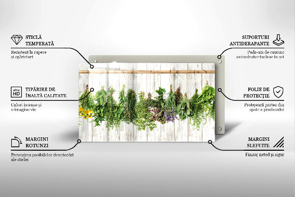 Tabla de cortar de vidrio Hierbas y plantas secas