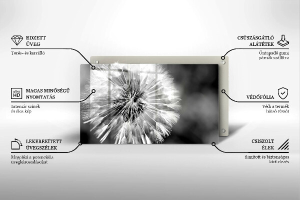 Tabla de cortar de vidrio Un delicado diente de león