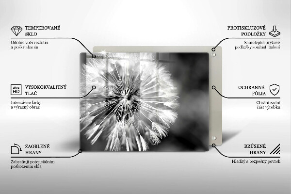 Tabla de cortar de vidrio Un delicado diente de león