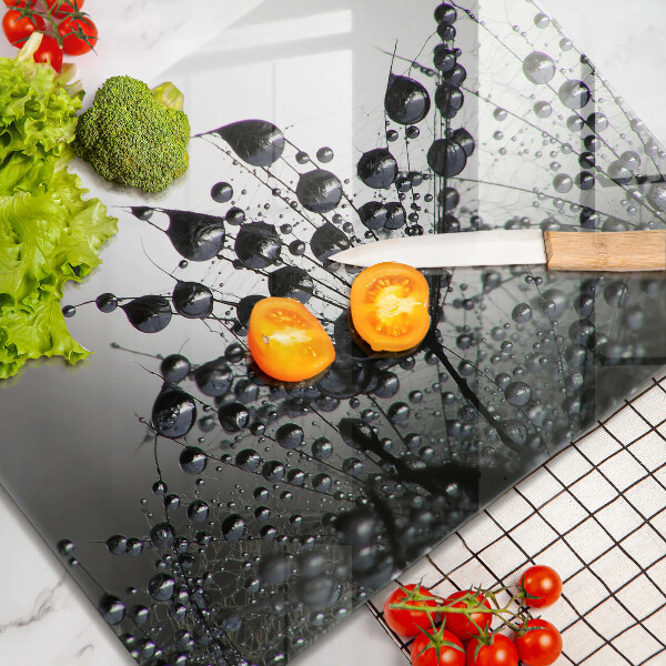 Tabla de cortar de vidrio Dientes de león y rocío