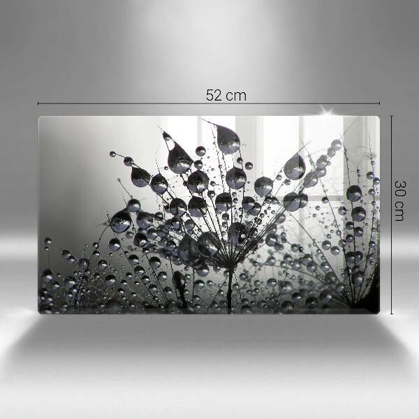 Tabla de cortar de vidrio Dientes de león y rocío