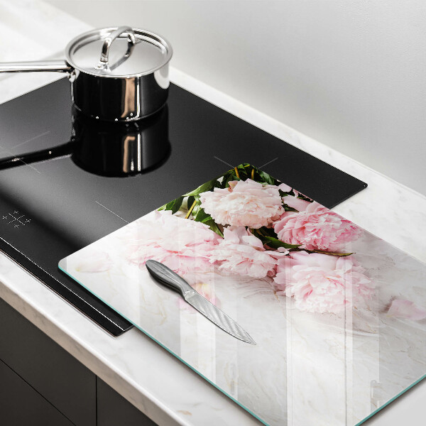 Tabla de cortar de vidrio Flores rosas delicadas