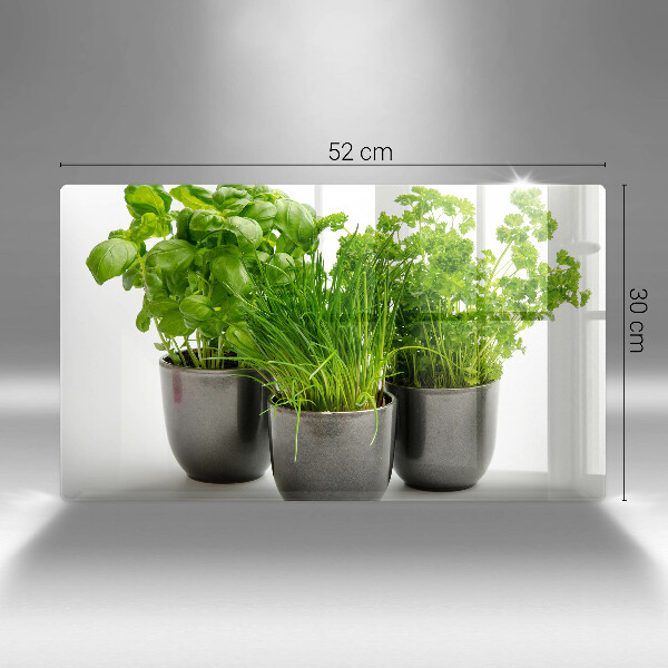 Tabla de cortar de vidrio Macetas con hierbas
