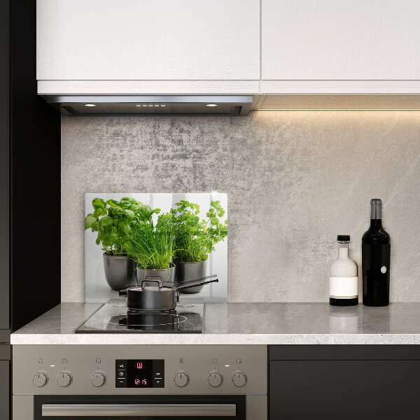 Tabla de cortar de vidrio Macetas con hierbas