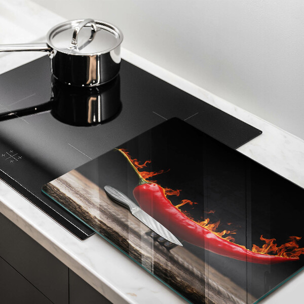 Tabla de cortar de vidrio Ají picante