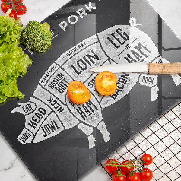 Tabla de cortar de vidrio Carne de cerdo