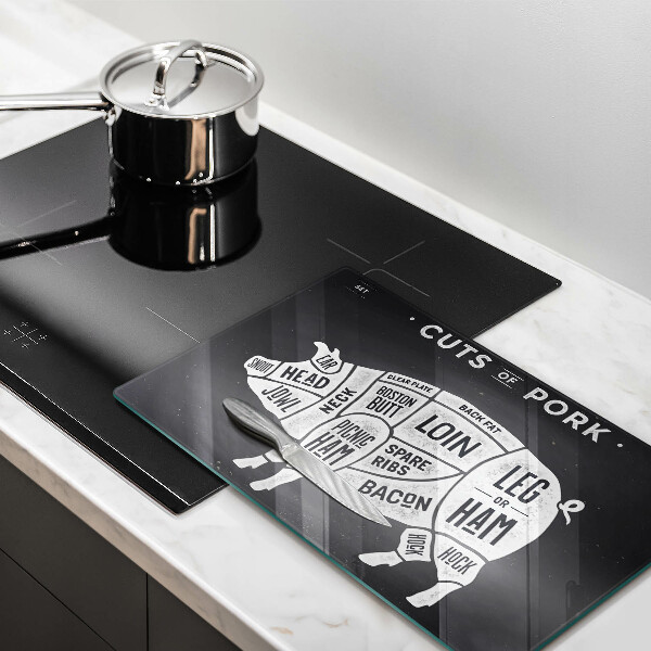 Tabla de cortar de vidrio Carne de cerdo