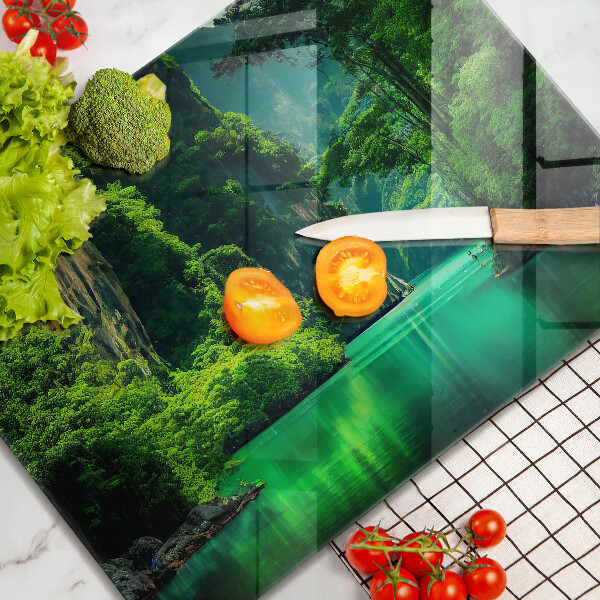 Tabla de cortar de vidrio Paisaje de laguna