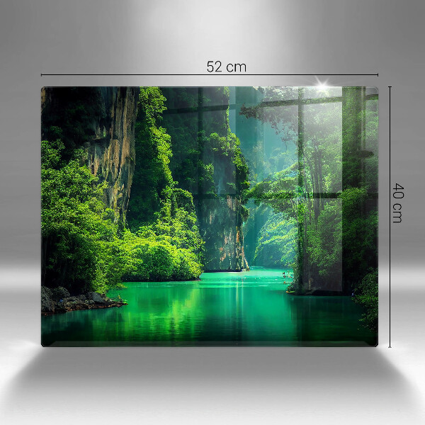 Tabla de cortar de vidrio Paisaje de laguna