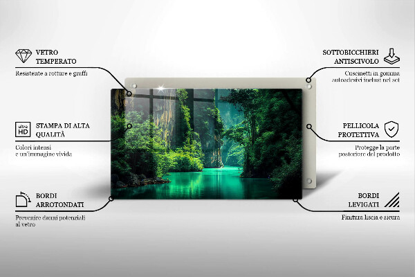 Tabla de cortar de vidrio Paisaje de laguna