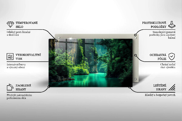 Tabla de cortar de vidrio Paisaje de laguna