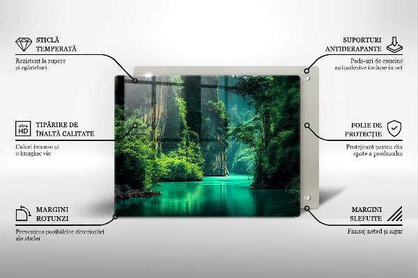 Tabla de cortar de vidrio Paisaje de laguna