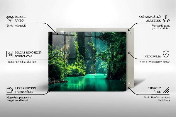 Tabla de cortar de vidrio Paisaje de laguna