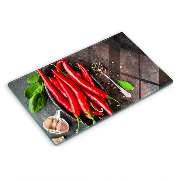 Tabla de cortar de vidrio Chiles rojos