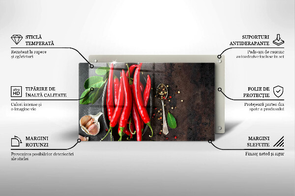 Tabla de cortar de vidrio Chiles rojos