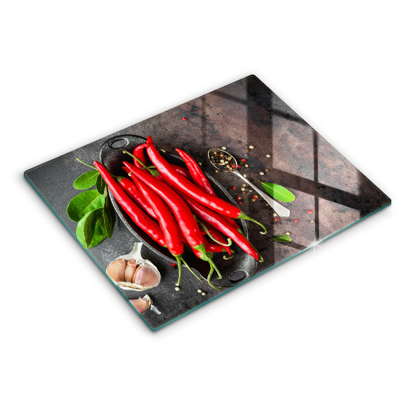 Tabla de cortar de vidrio Chiles rojos
