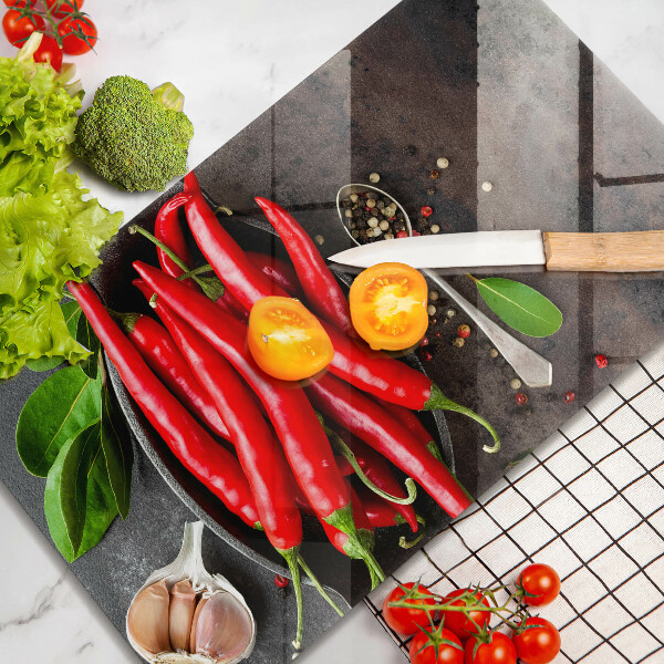 Tabla de cortar de vidrio Chiles rojos