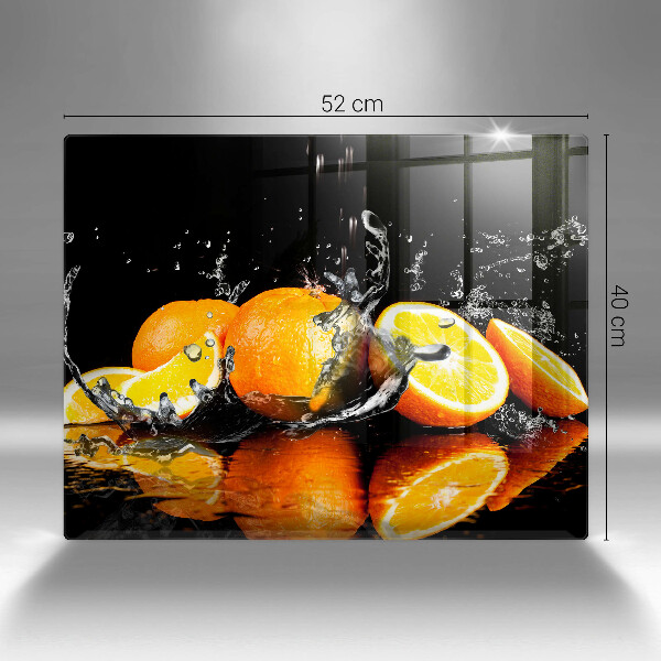 Tabla de cortar de vidrio Fruta jugosa de naranja