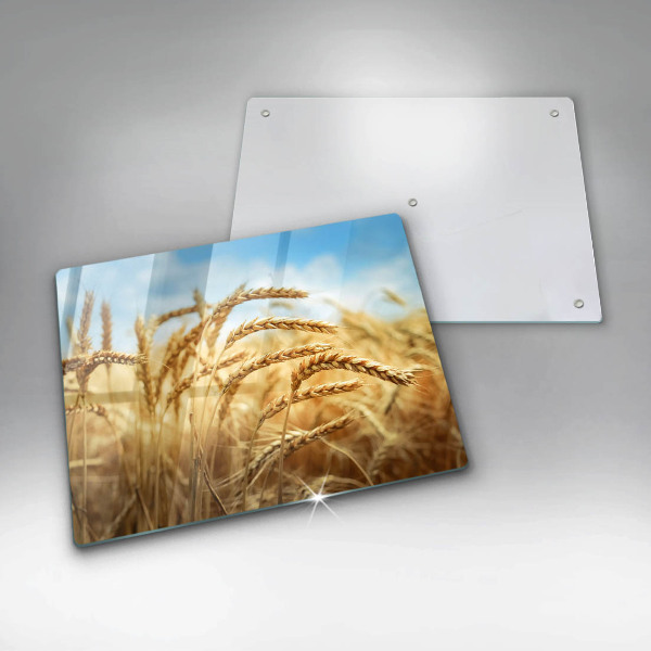 Tabla de cortar de vidrio Espigas de cereales en el campo
