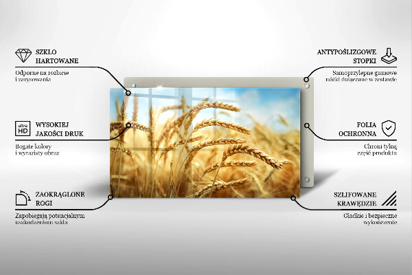 Tabla de cortar de vidrio Espigas de cereales en el campo