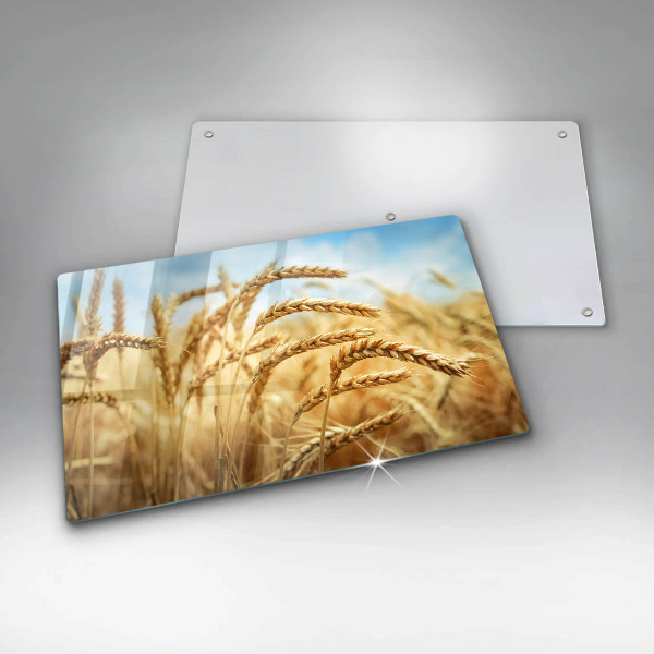 Tabla de cortar de vidrio Espigas de cereales en el campo
