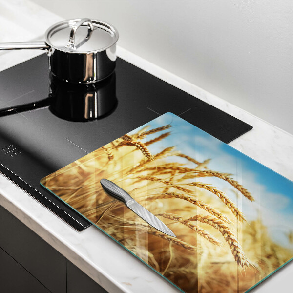 Tabla de cortar de vidrio Espigas de cereales en el campo