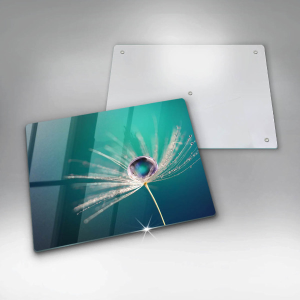 Tabla de cortar de vidrio Rocío sobre un diente de león