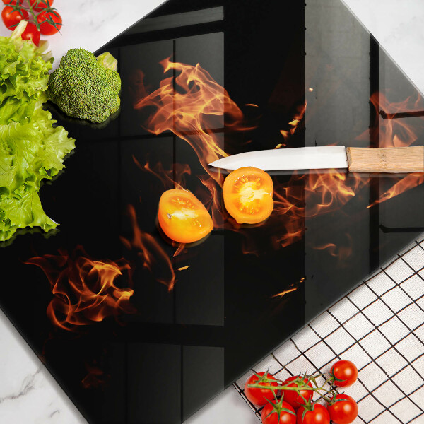 Tabla de cortar de vidrio Enciende una llama viva