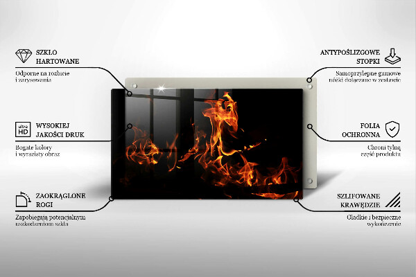 Tabla de cortar de vidrio Enciende una llama viva