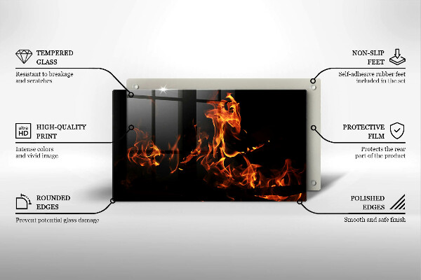 Tabla de cortar de vidrio Enciende una llama viva