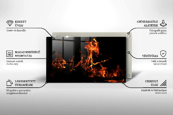 Tabla de cortar de vidrio Enciende una llama viva