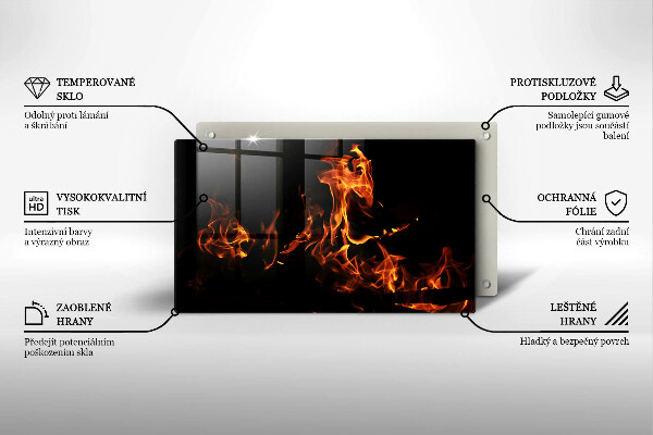 Tabla de cortar de vidrio Enciende una llama viva