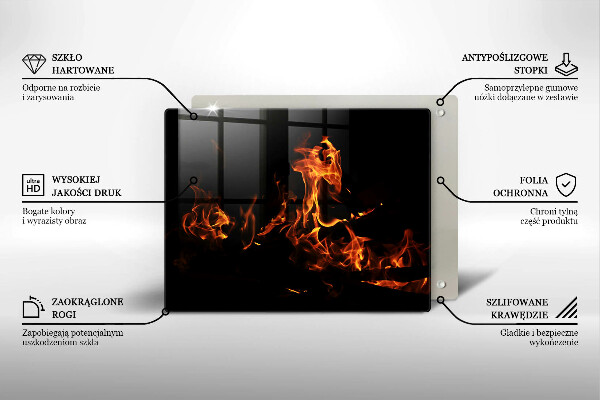 Tabla de cortar de vidrio Enciende una llama viva
