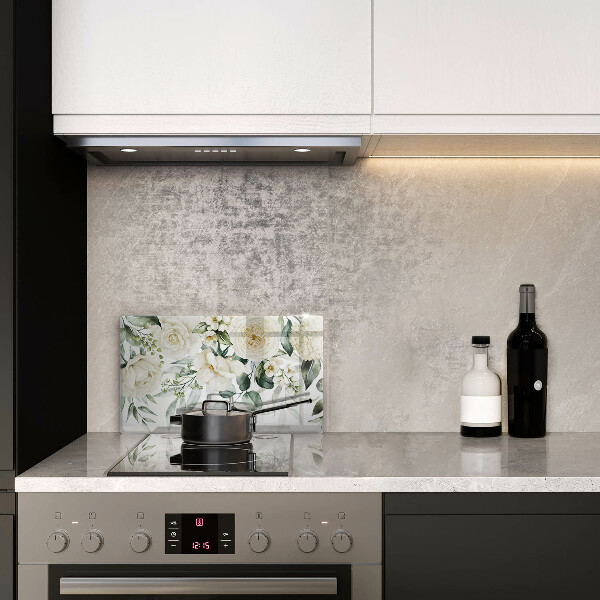 Tabla de cortar de vidrio Flores de acuarela