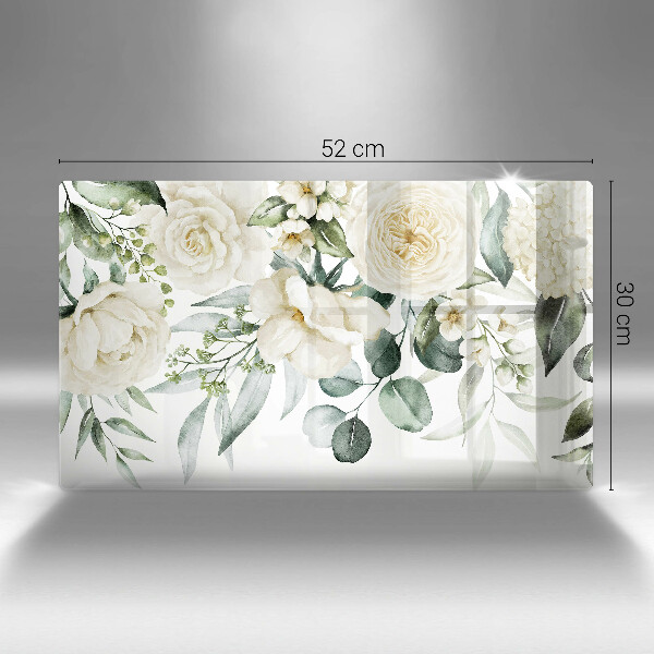 Tabla de cortar de vidrio Flores de acuarela